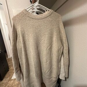 Pull&Bear women’s Light Tan Crewneck Sweater dress (Small)